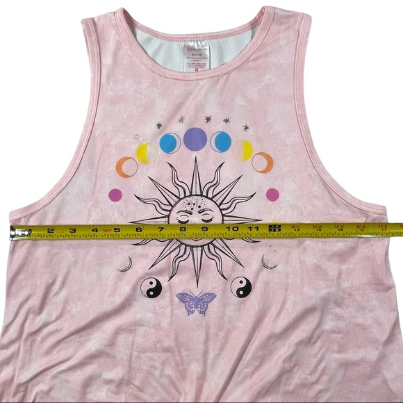No Boundaries size medium sleeveless pink solar system front knot shirt NWT - Picture 5 of 8